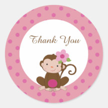 Monkey Girl Baby shower Favoriser les étiquettes c