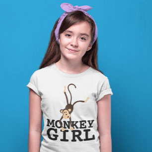 MONKEY GIRL FUNNY GIRLS KIDS T - SHIRT