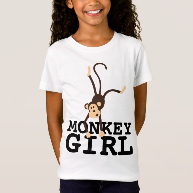 MONKEY GIRL FUNNY GIRLS T-SHIRTS ENFANTS (Devant)