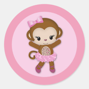 MONKEY GIRL Tu Tu Cute Baby shower autocollant TTC