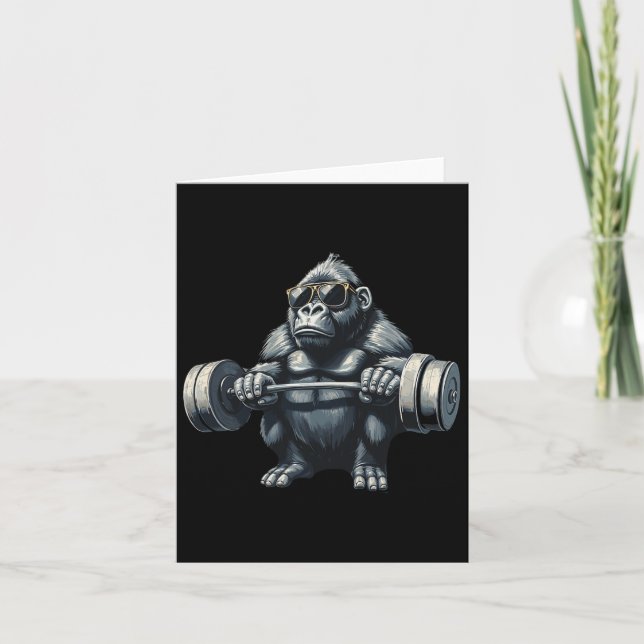 Monkey Gorilla Bodybuilding Muscles Fitness Gym Karte (Vorderseite)