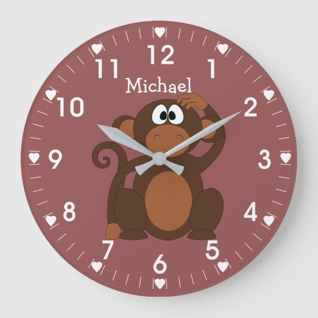 Monkey Große Wanduhr (Vorderseite)