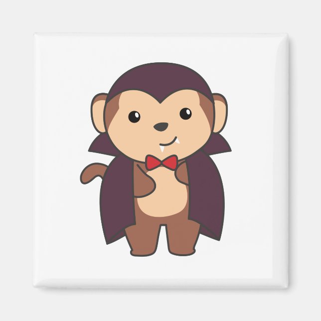 Monkey Halloween Niedlich Devil Kids Vampir Kostüm Magnet (Vorne)