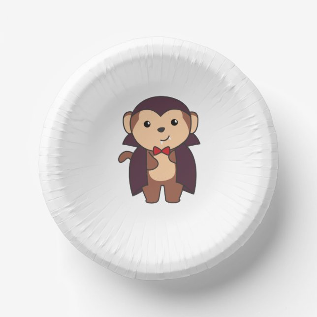 Monkey Halloween Niedlich Devil Kids Vampir Kostüm Pappteller (Vorderseite)