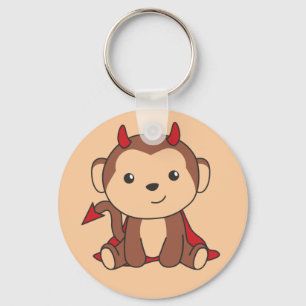 Monkey Halloween Niedlicher Teufel Kinder Hexen Ko Schlüsselanhänger