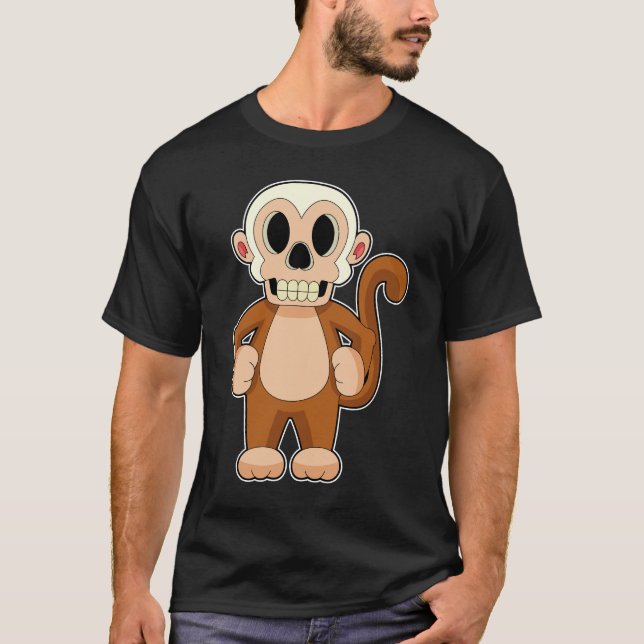 Monkey Halloween Skull T-Shirt (Vorderseite)