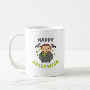 Monkey Happy Halloween Cauldron Bat Kaffeetasse
