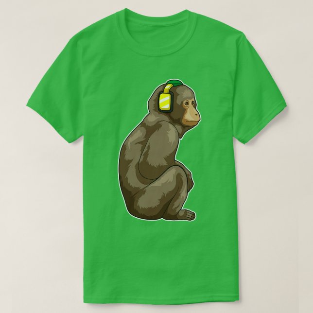 Monkey Headphone Music T-Shirt (Design vorne)