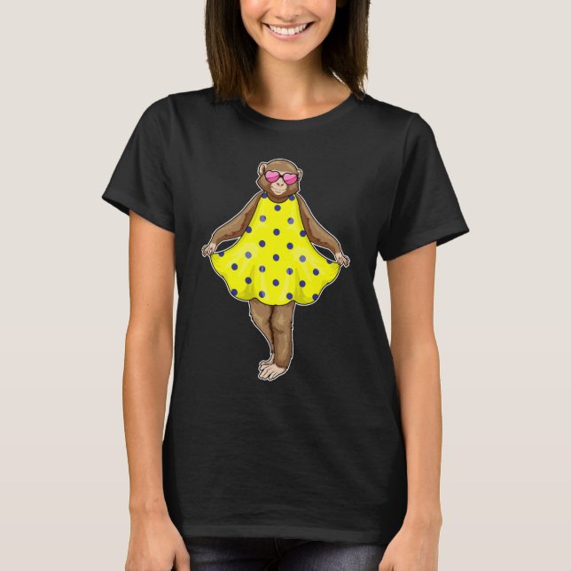 Monkey Hearts Polka Dots Dress T-Shirt (Vorderseite)