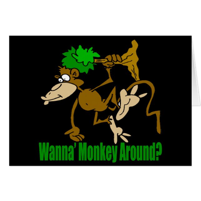 Monkey herum lustige T - Shirt-Geschenke (Vorderseite (Horizontal))