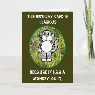 Monkey Hilarious Birthday Card Karte