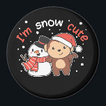 Monkey I Love You Snow Much Snowman Pun Magnet<br><div class="desc">Cute monkey with snowman. I love you snow much - a snow pun for winter and Christmas. A warm greeting in the cold season for the holidays. Christmas monkey with snowman.</div>