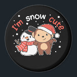 Monkey I Love You Snow Much Snowman Pun Magnet<br><div class="desc">Cute monkey with snowman. I love you snow much - a snow pun for winter and Christmas. A warm greeting in the cold season for the holidays. Christmas monkey with snowman.</div>