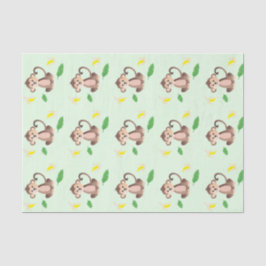 Monkey Jungle Tropenleder Banane Peeling Grün Seidenpapier