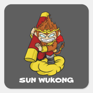 MONKEY KING SUN WUKONG QUADRATISCHER AUFKLEBER