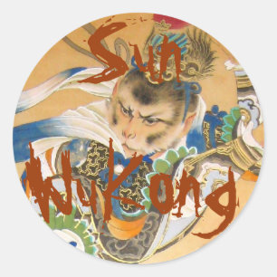 Monkey King Sun WuKong Rundkleber Runder Aufkleber