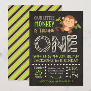 Monkey la ?ère invitation d'anniversaire pour un