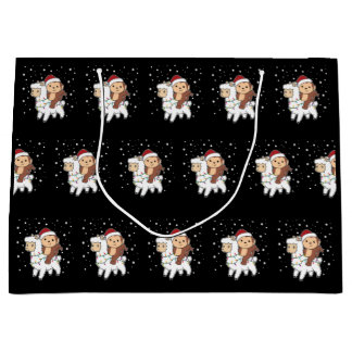 Monkey Lama Weihnachtsschnee Wintertiere Große Geschenktüte