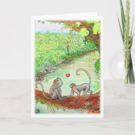 Monkey Love Carte de voeux de Valentine