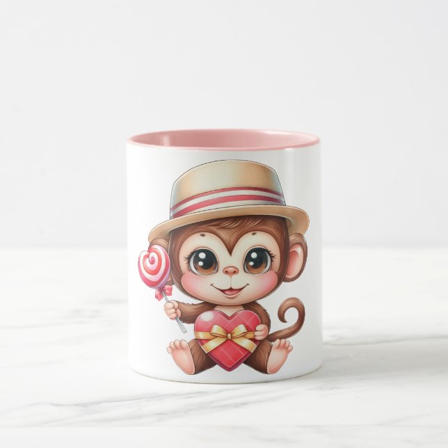 Monkey love Mug Tasse (Zentrum)