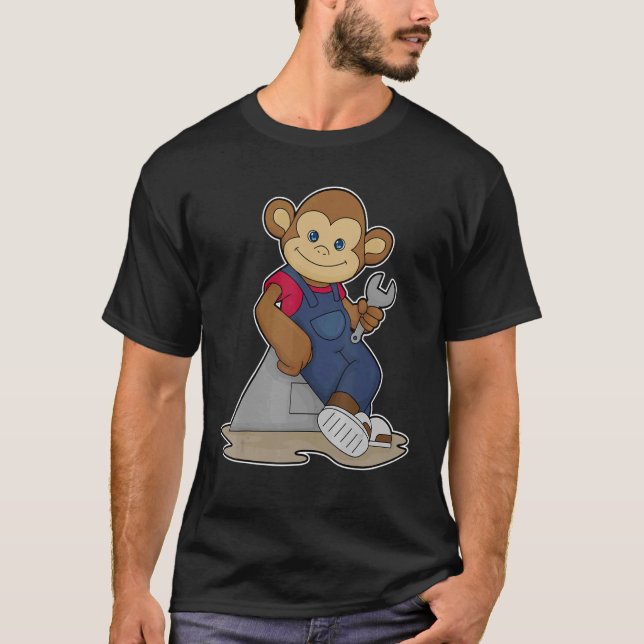 Monkey Mechanic Wrench T-Shirt (Vorderseite)