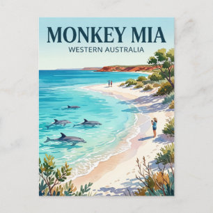 Monkey Mia Australien Postkarte