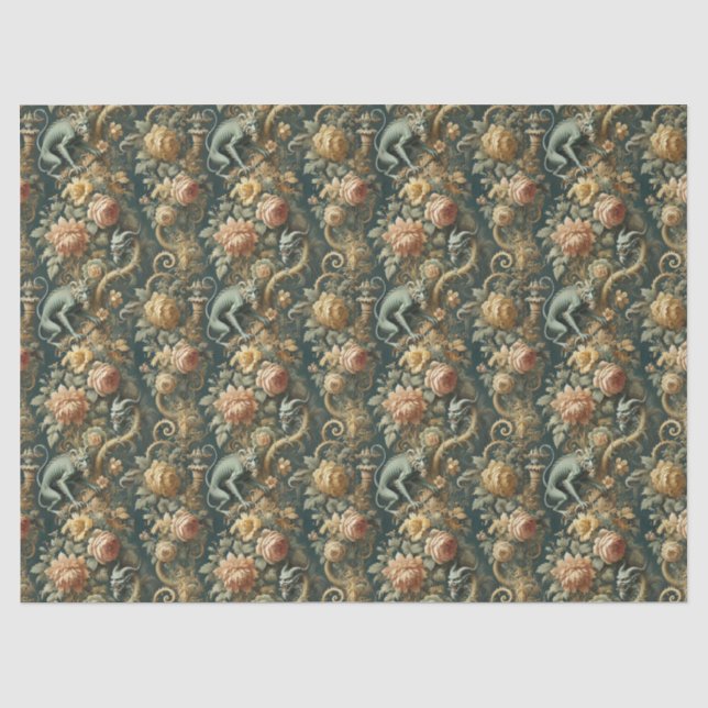 Monkey Minion Mischief - Gotisches Barock Seidenpapier (Vorderseite)