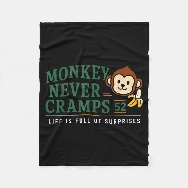 Monkey Never Cramps 52 Lustiger Banana Potium Humo Fleecedecke (Vorderseite)