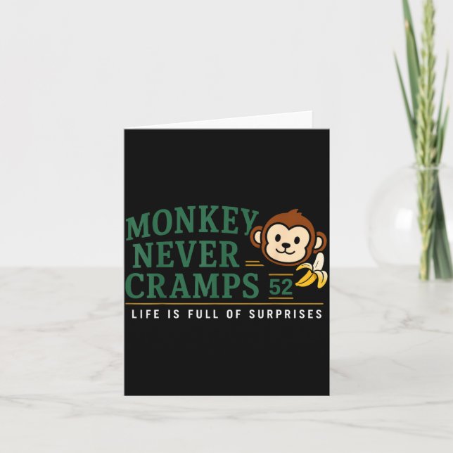 Monkey Never Cramps 52 Lustiger Banana Potium Humo Karte (Vorderseite)