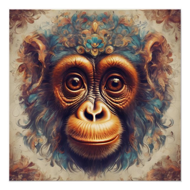 Monkey no 1 Glossy Poster (Vorderseite)