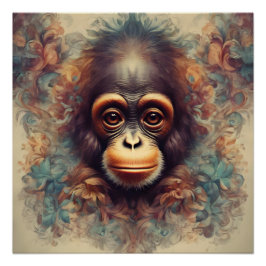 Monkey no 3 Glossy Poster