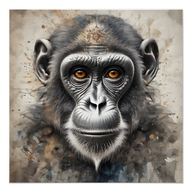 Monkey no 3 Glossy Poster (Vorderseite)