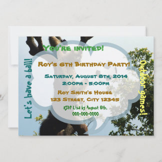 Monkey on tree fun Geburtstagsparty Einladung