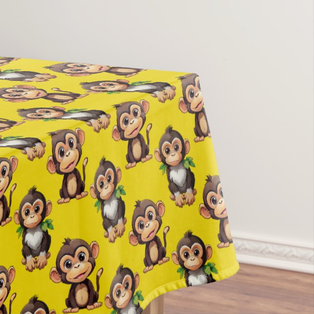 Monkey Pattern Design Yellow  Tischdecke (Beispiel)