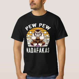 Monkey Pew Pew Madafakas Cooles Zitat i T-Shirt