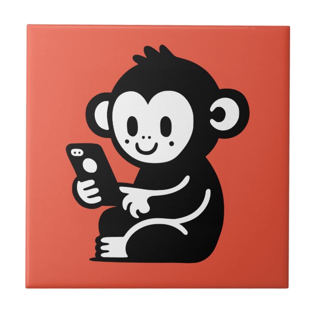 Monkey Phone Fliese (Vorderseite)