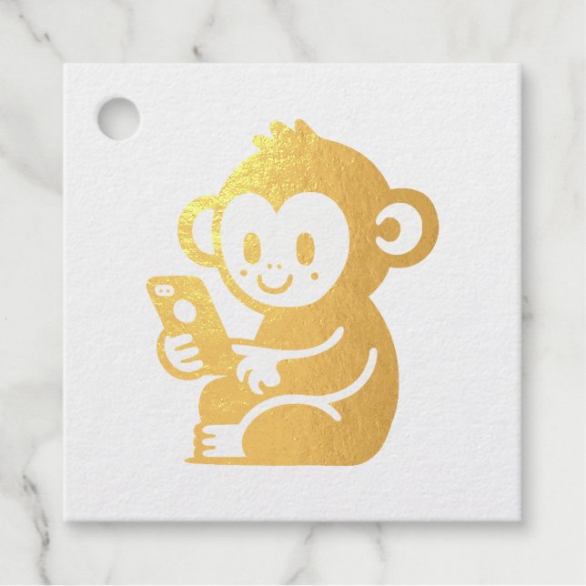 Monkey Phone Geschenkanhänger (Vorderseite)