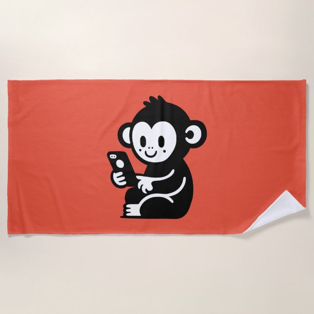 Monkey Phone Strandtuch (Vorderseite)