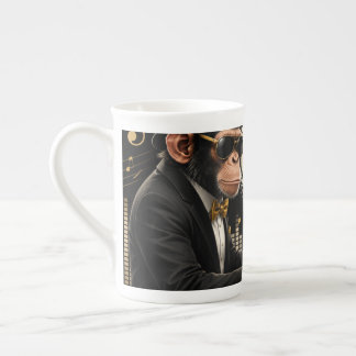 Monkey Playing Piano Music Poster – I Am Music Prozellantasse