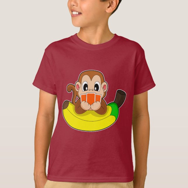 Monkey Poker Poker Karten T-Shirt (Vorderseite)