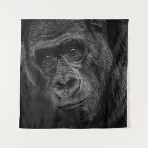 MONKEY PORTRAIT AUF BW WANDTEPPICH