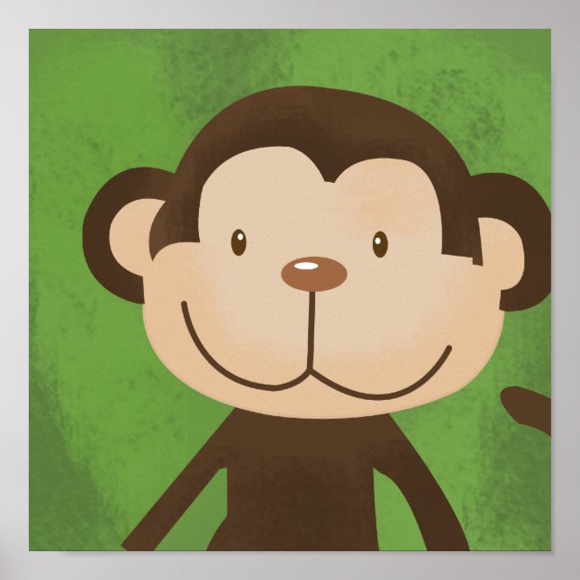 Monkey Print Kids Jungfrau Safari Poster (Vorne)