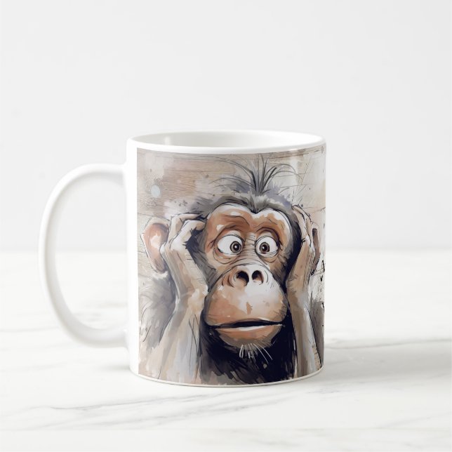 Monkey Quirky Crazy Cartoon Kaffeetasse (Links)
