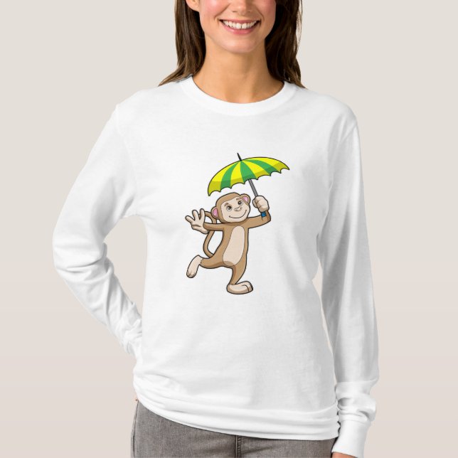 Monkey Rain Umbrella T-Shirt (Vorderseite)