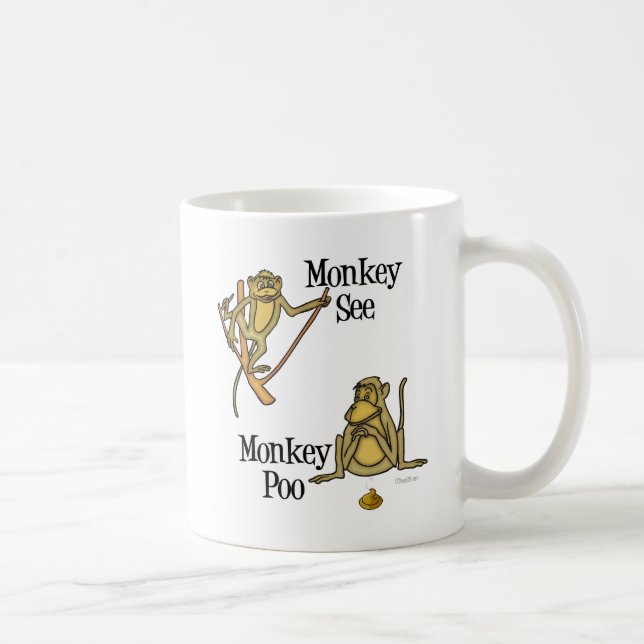Monkey See Monkey Poo Kaffeetasse (Rechts)