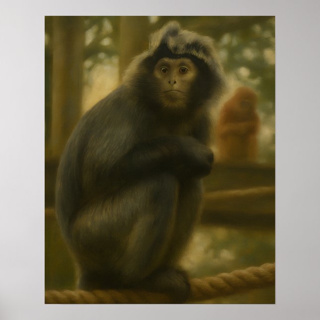 Monkey - Serene Wildlife Art Poster (Vorne)