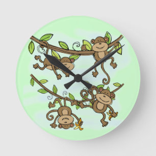 Monkey Shine Runde Wanduhr