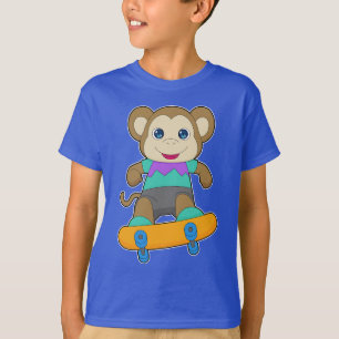 Monkey Skater Skateboard T-Shirt