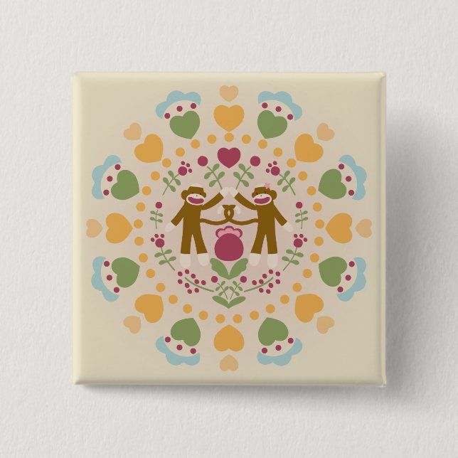 Monkey-Socken im Volksgarten Button (Vorderseite)