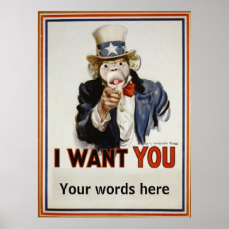 Monkey Uncle Sam Poster